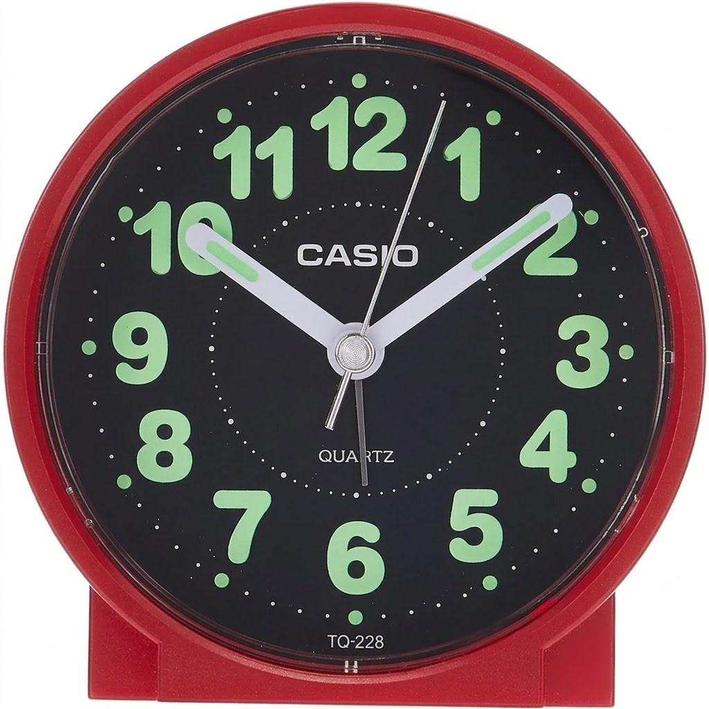 Casio Analog Beep Alarm Table Clock Tq-228-4Df-Red