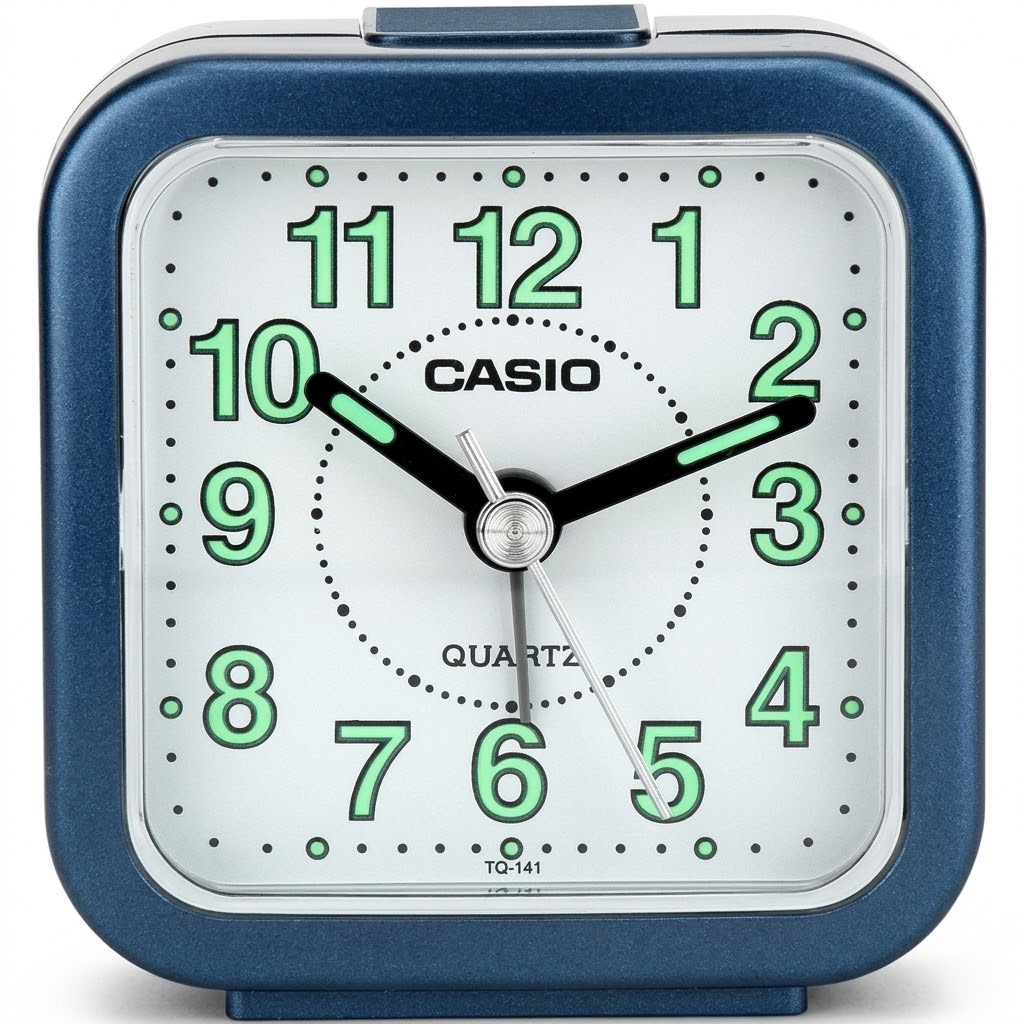 Casio Analog Table Clock Blue- Tq-141-2Df-Blue