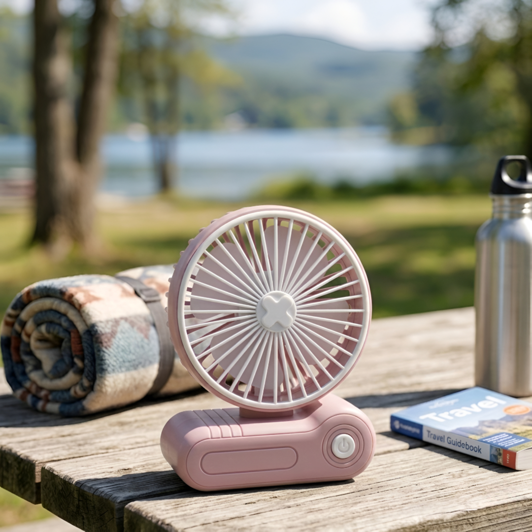 Portable Desk Mini Fan Rechargeable - Pink