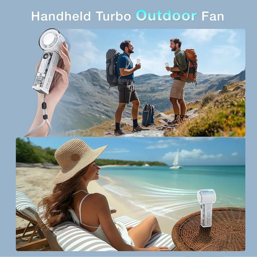 Handheld Digital Display Charging Fan With Light