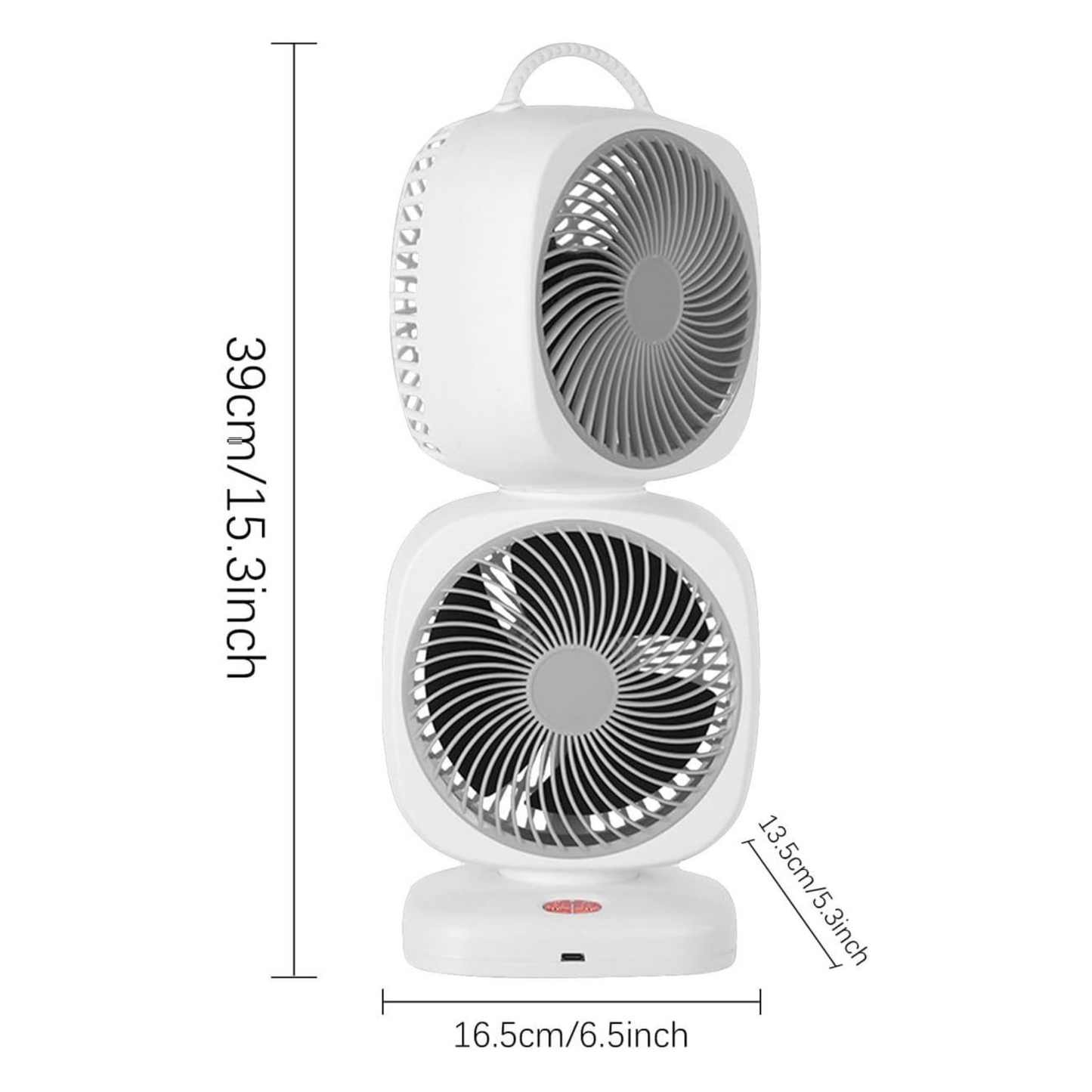 Double Head Rotating Desk Fan Rechargeable