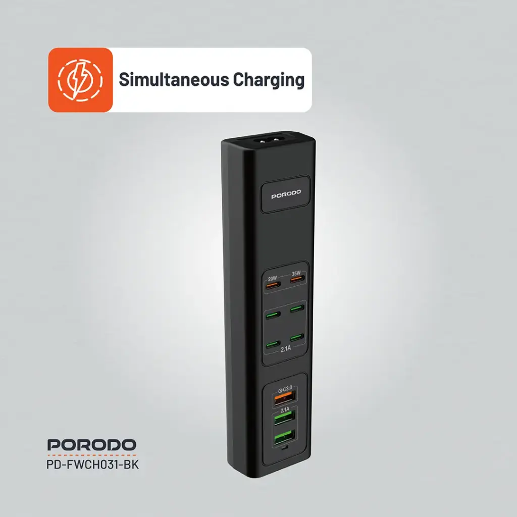 Porodo 85W Multi-Port Usb Charging Hub