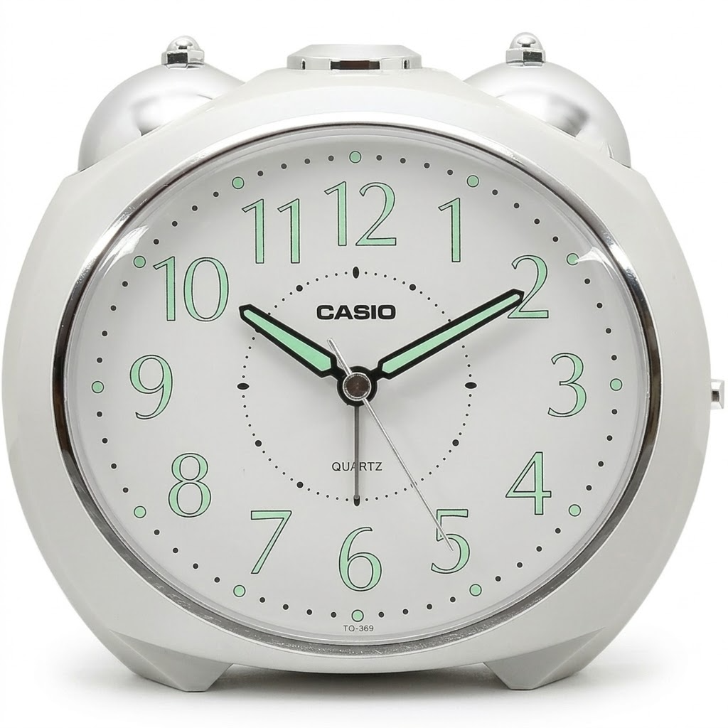 Casio Analog Table Clock White Tq-369-7Df-White