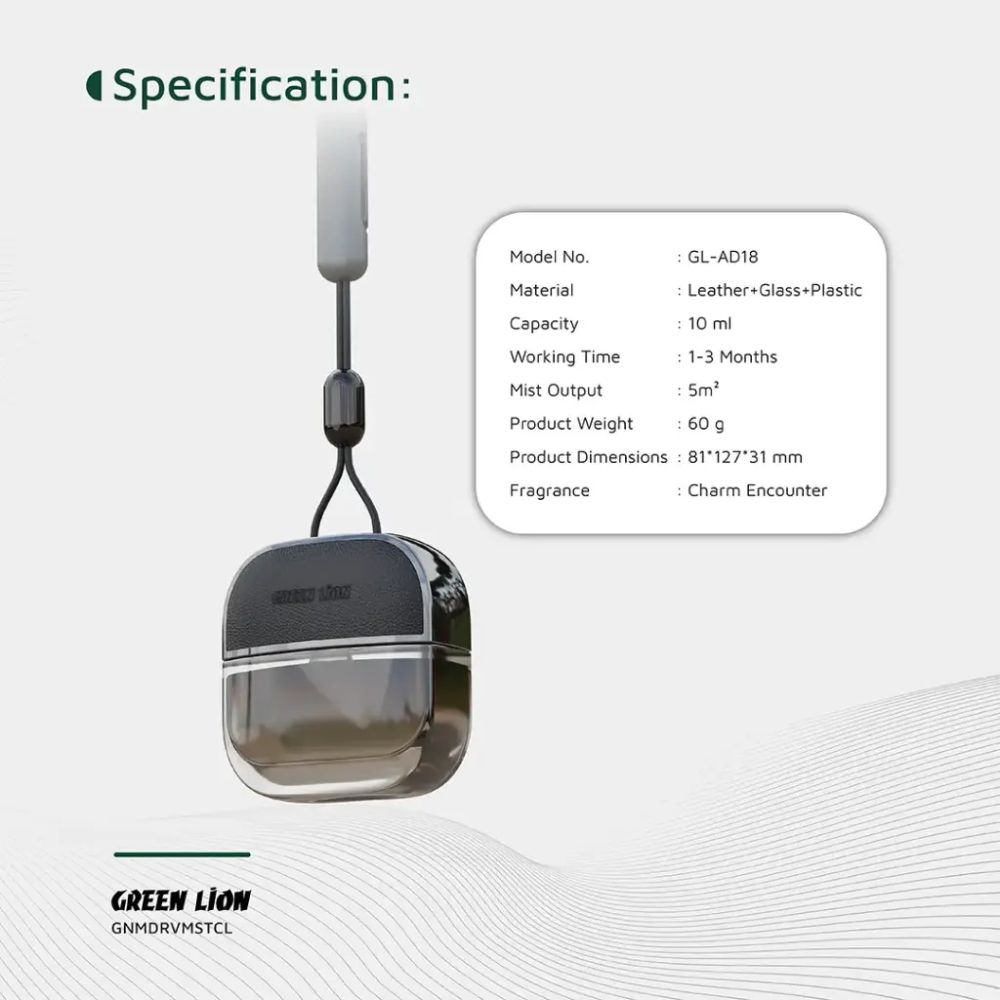 Green Lion Drive Mist Hanging Car Diffuser - Clear