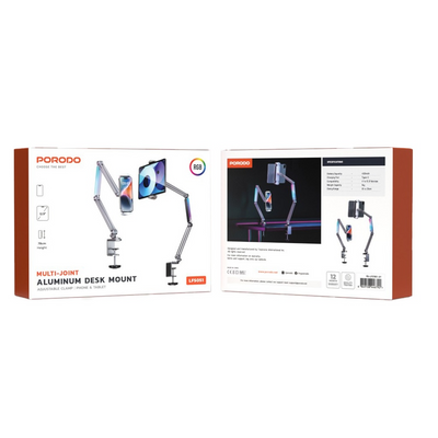 Porodo Multi-Joint Aluminum Desk Mount