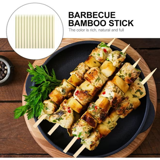 Bbq Bamboo Stick Skewers 40 Pcs