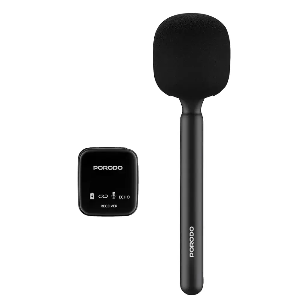 Porodo Two-Device Connect Handheld Lavalier Microphone