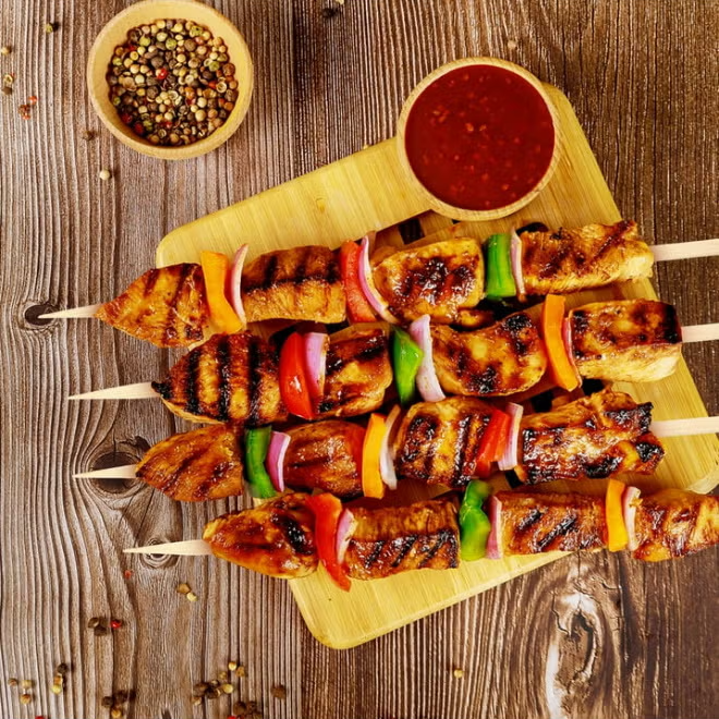 Bbq Bamboo Stick Skewers 40 Pcs