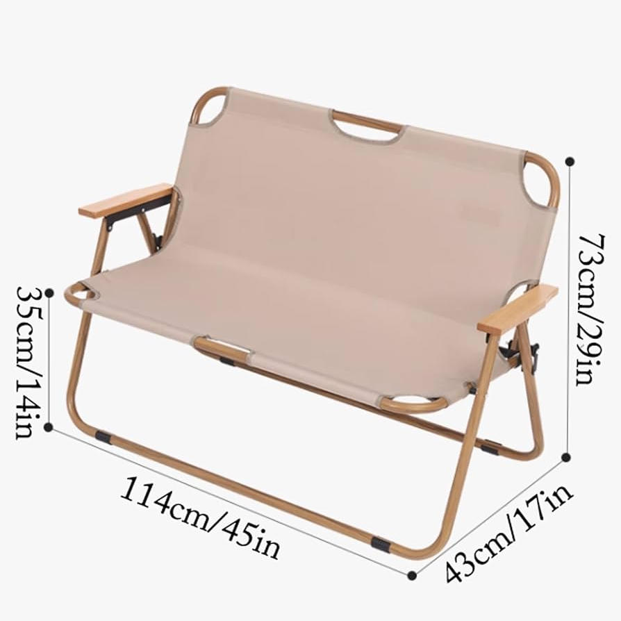Portable Folding Outdoor Backrest Chair Double