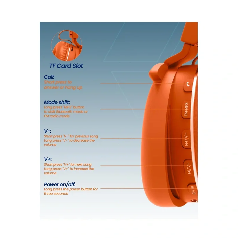 Moxedo Junior Dilla Wireless On-Ear Headphones For Kids - Orange