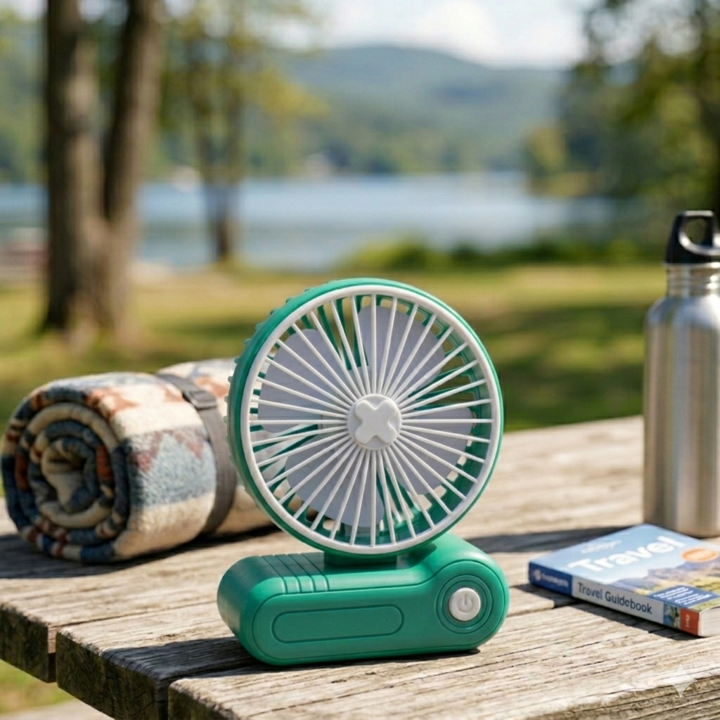 Portable Desk Mini Fan Rechargeable - Green