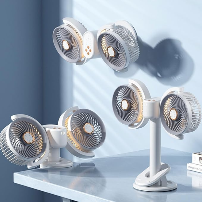 Double Head Clip On Circulation Fan