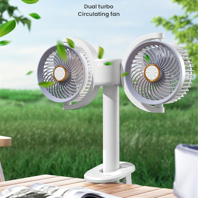 Double Head Clip On Circulation Fan