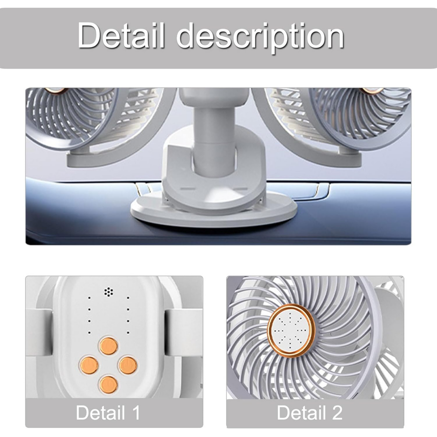 Double Head Clip On Circulation Fan