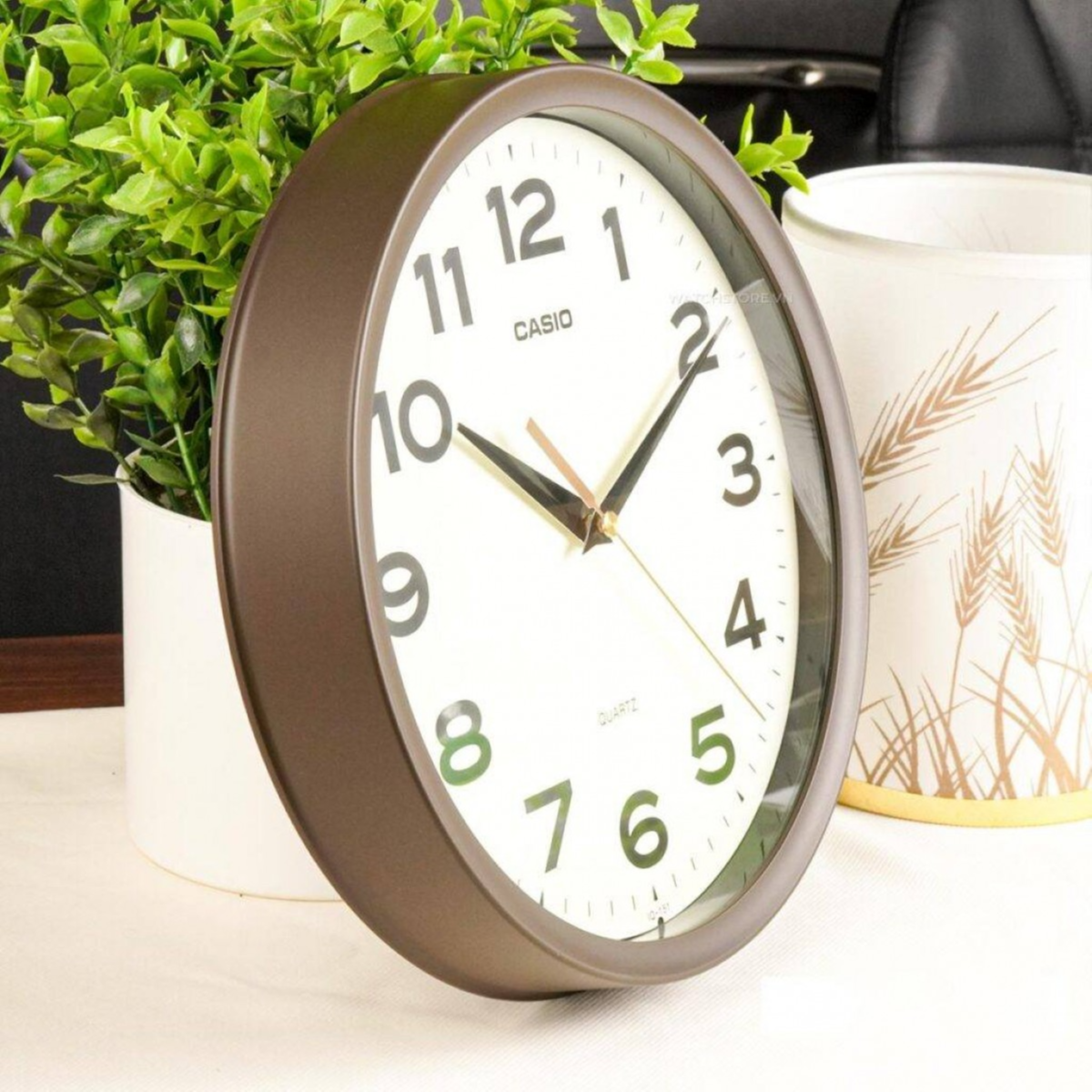 Casio Wall Analog Clock Round Iq151-5Df - Brown
