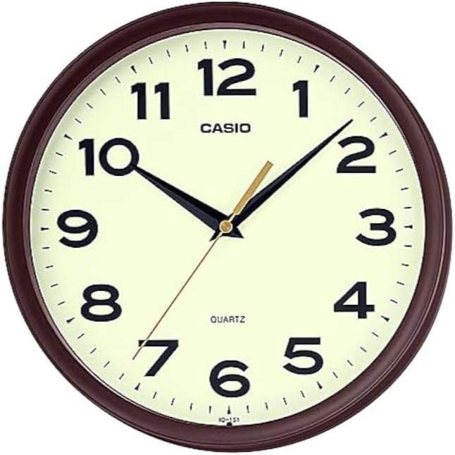 Casio Wall Analog Clock Round Iq151-5Df - Brown