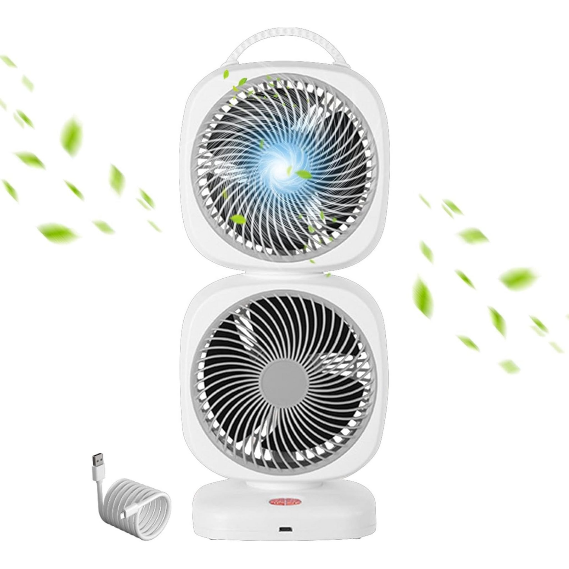 Double Head Rotating Desk Fan Rechargeable
