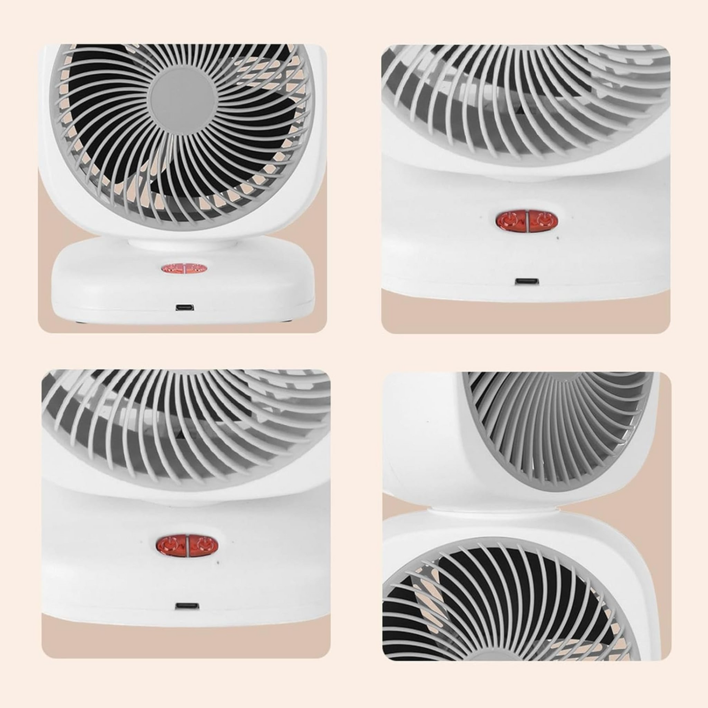 Double Head Rotating Desk Fan Rechargeable