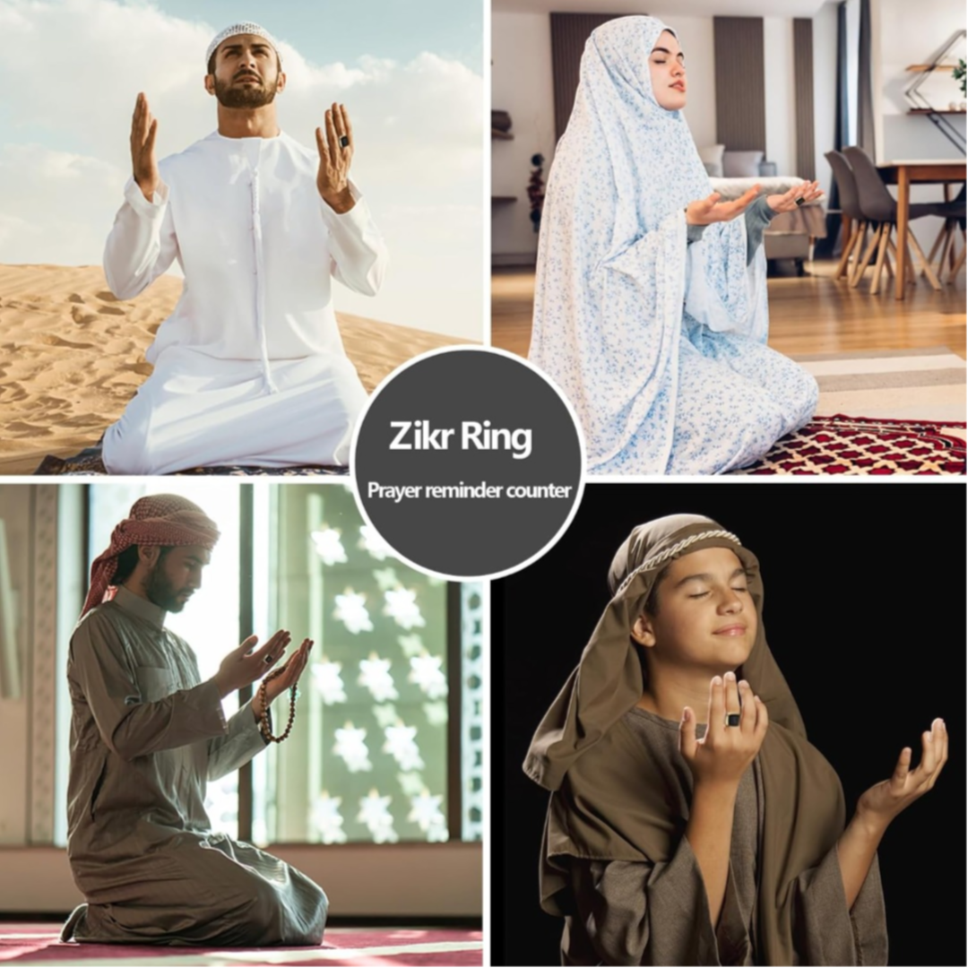 Smart Tasbih Zikr Ring - Maroon