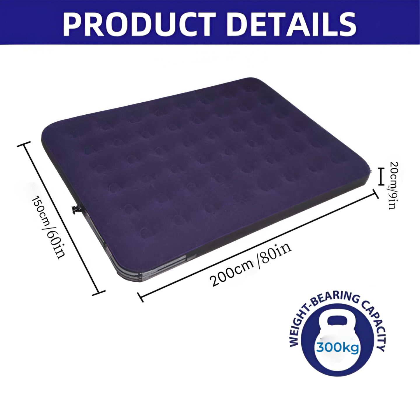 Inflatable Bed Double Side - Grey