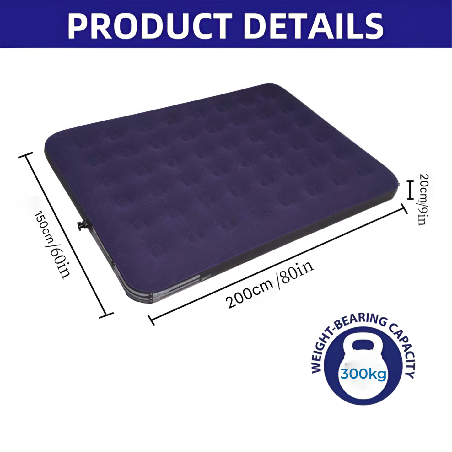 Inflatable Bed Double Side - Blue