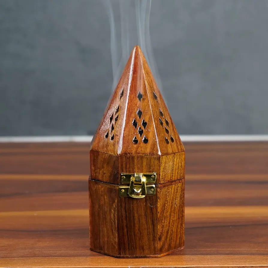 Hexagonal Wooden Burner 7153/L