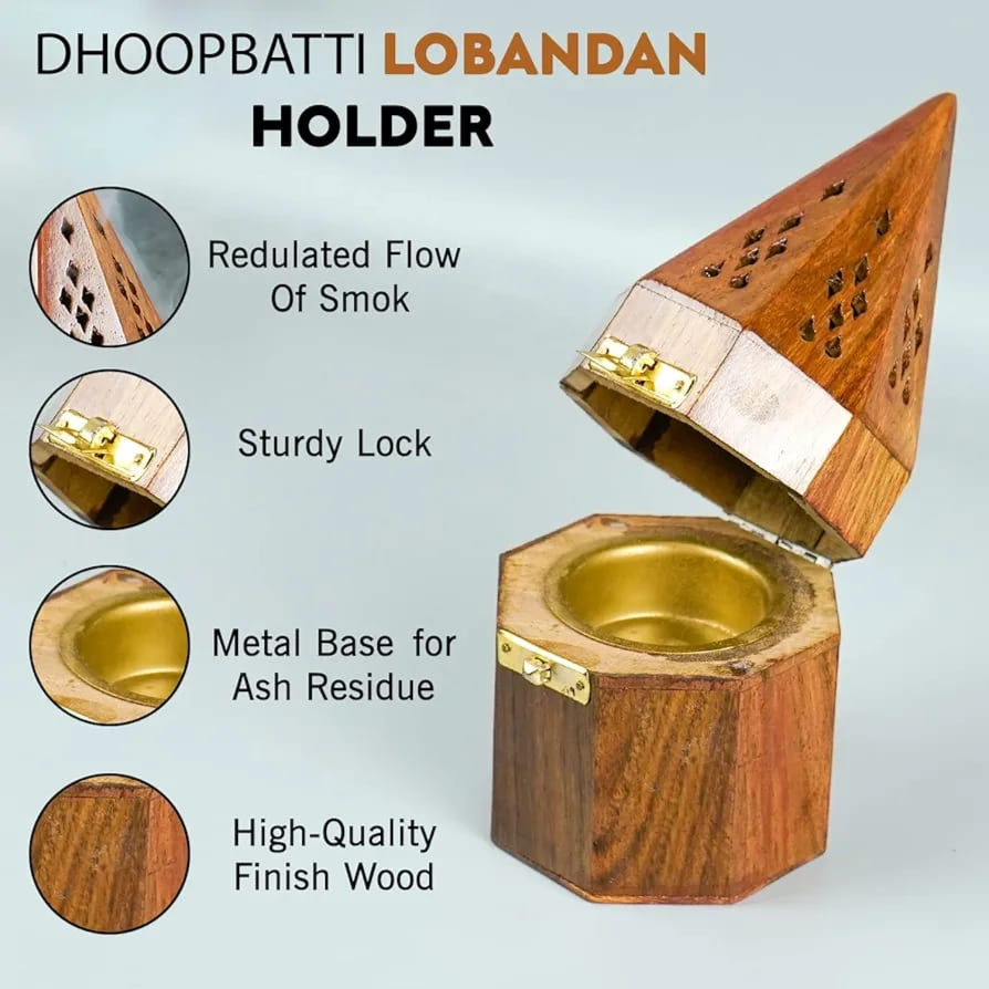 Hexagonal Wooden Burner 7153/L