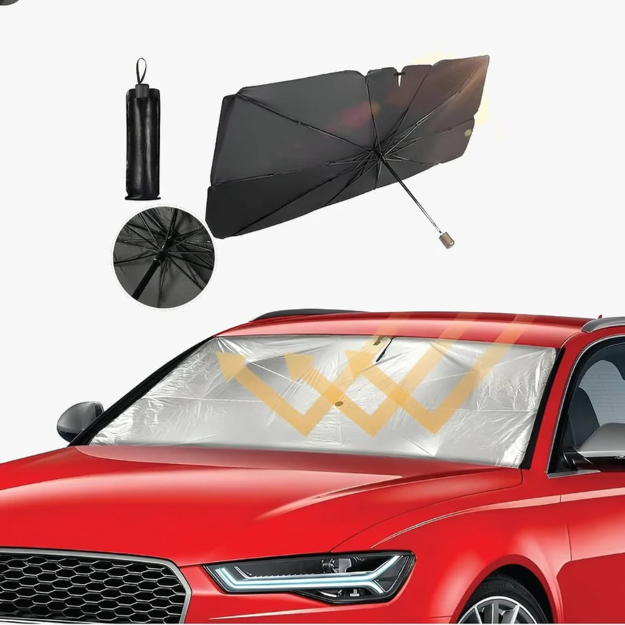 Green Lion Car Windshield Umbrella - Black