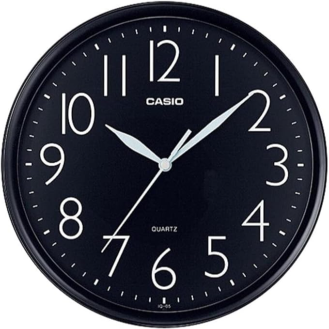 Casio Wall Clock Analog Iq-05-1Df- Black - Black