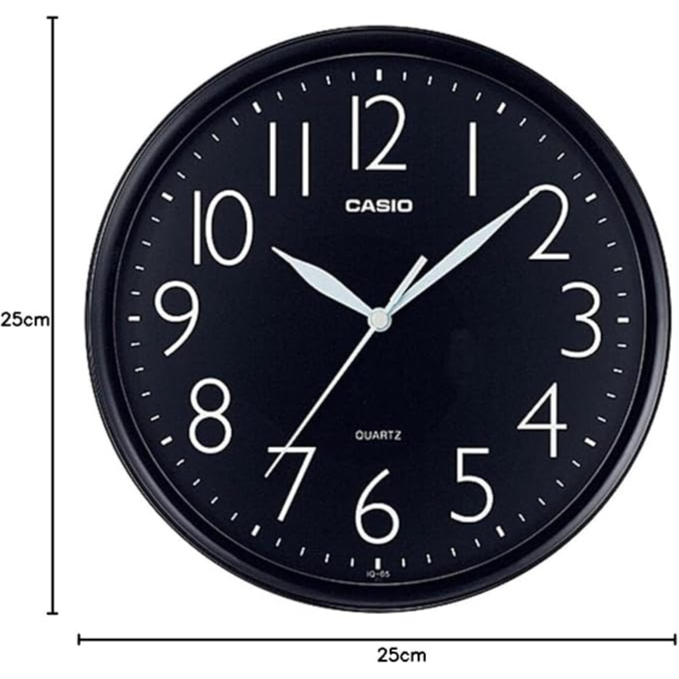 Casio Wall Clock Analog Iq-05-1Df- Black - Black