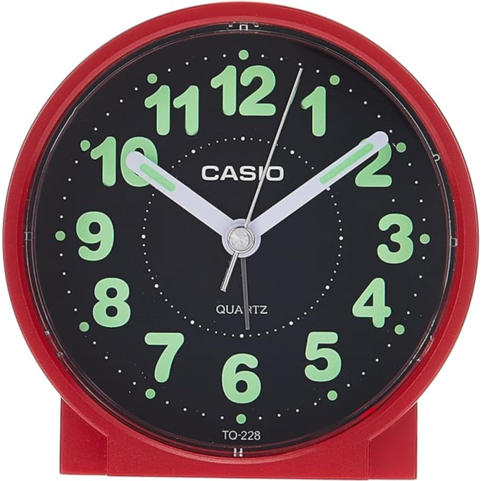 Casio Analog Beep Alarm Table Clock Tq-228-4Df - Red