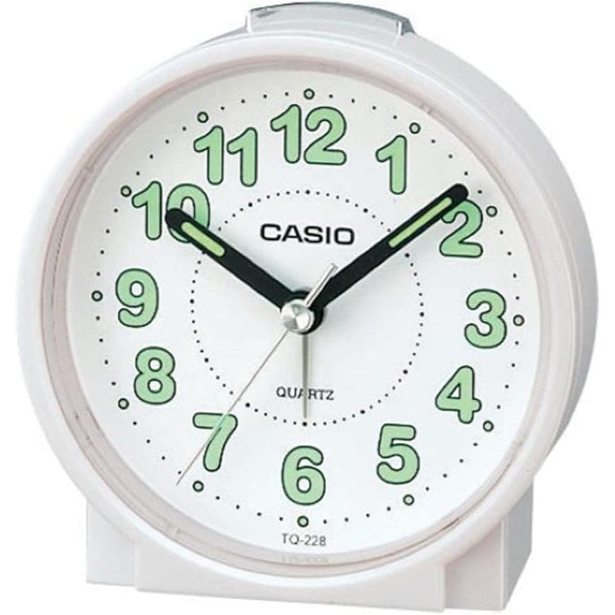 Casio Analog Beep Alarm Table Clock Tq-228-4Df - White