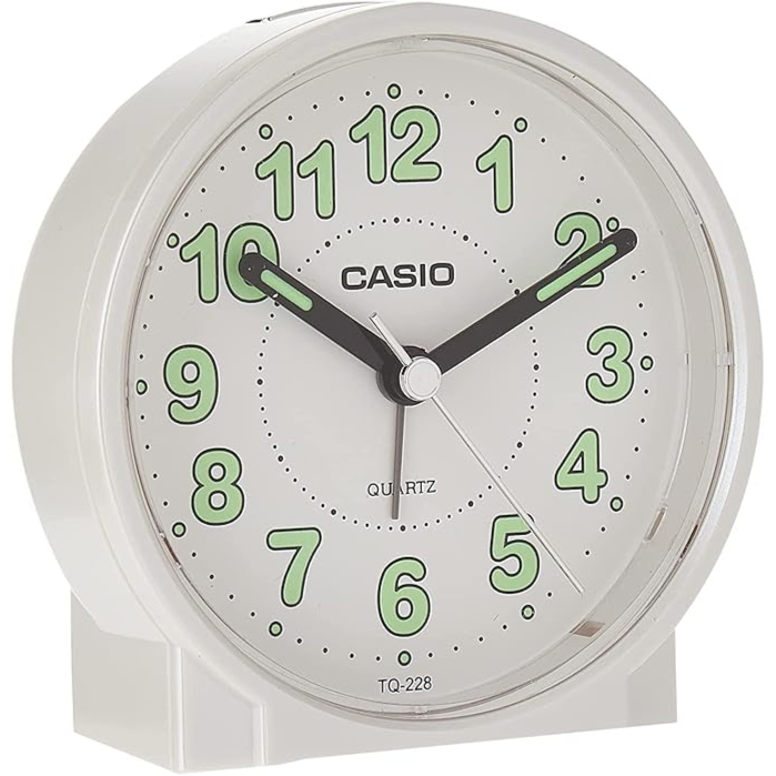 Casio Analog Beep Alarm Table Clock Tq-228-4Df - White