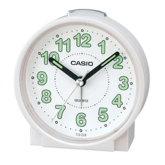 Casio Analog Beep Alarm Table Clock Tq-228-4Df - White