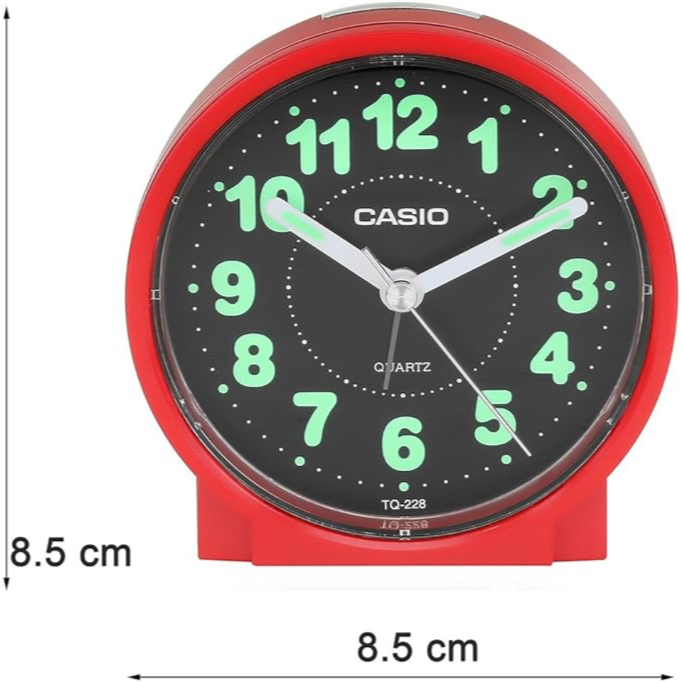 Casio Analog Beep Alarm Table Clock Tq-228-4Df - Red