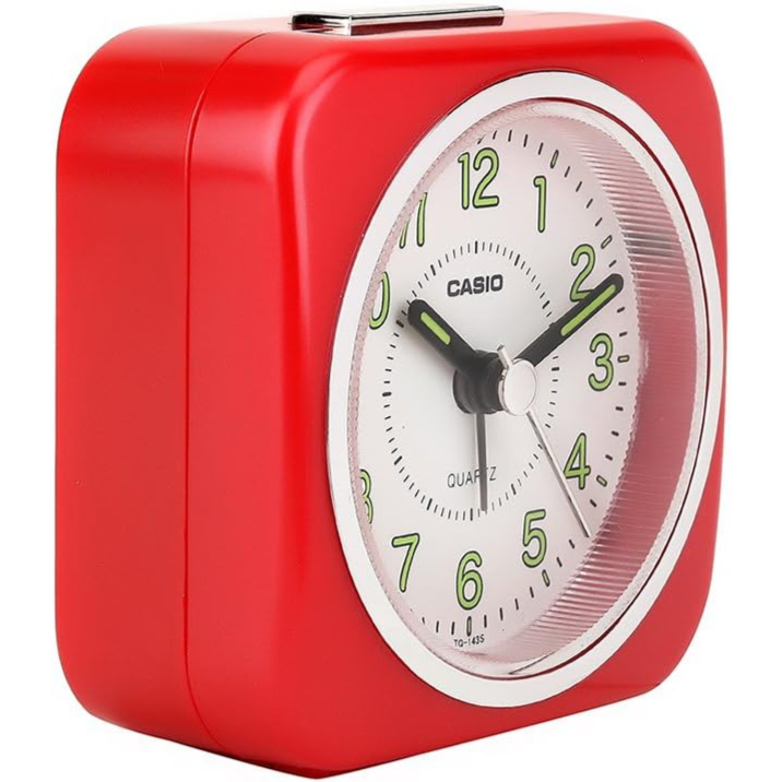 Casio Analog Table Alarm Clock Tq-143S-1Df - Red