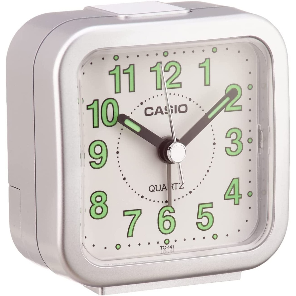 Clock Alarm Table Analog, Silver, Casio Tq-141-8Df