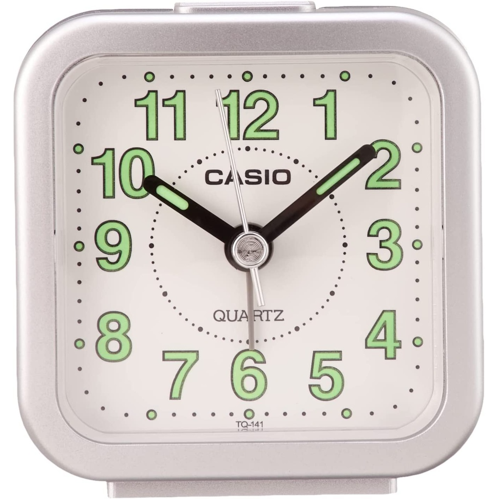 Clock Alarm Table Analog, Silver, Casio Tq-141-8Df