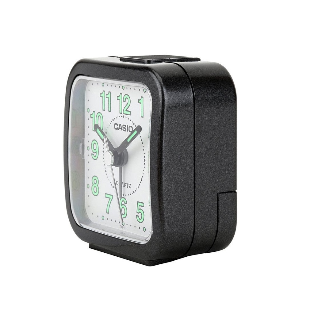 Clock Alarm Table Analog, Silver, Casio Tq-141-8Df - Black