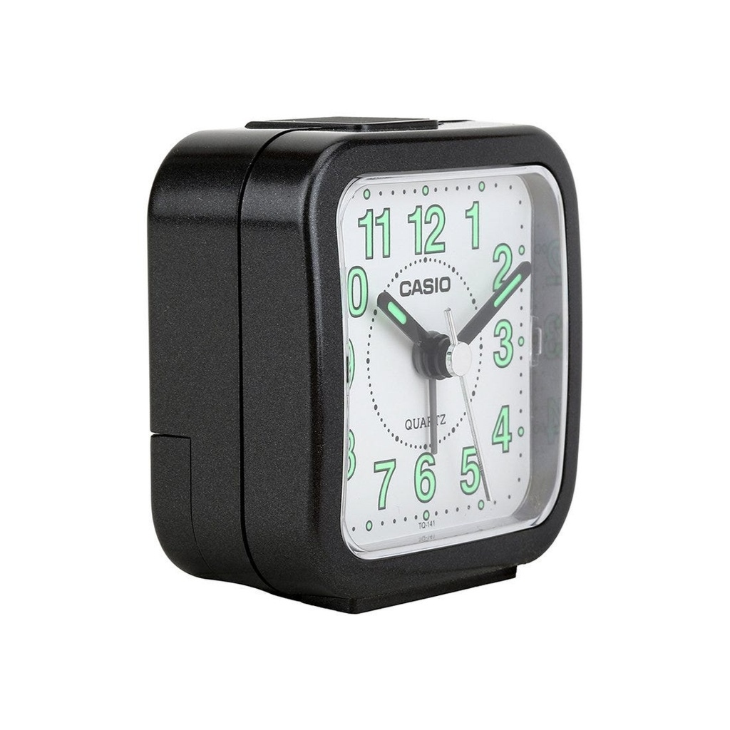 Clock Alarm Table Analog, Silver, Casio Tq-141-8Df - Black