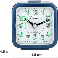 Clock Alarm Table Analog, Silver, Casio Tq-141-8Df - Blue