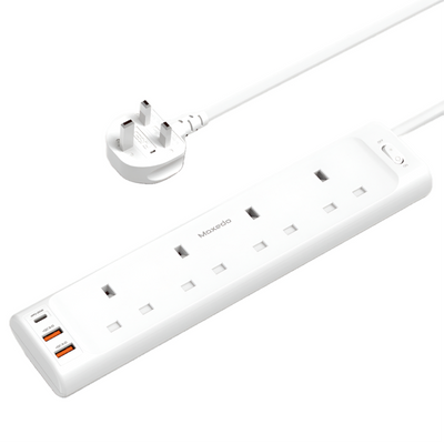 Moxedo Power Strip Surge Protector 4 Ac Outlet 3Usb