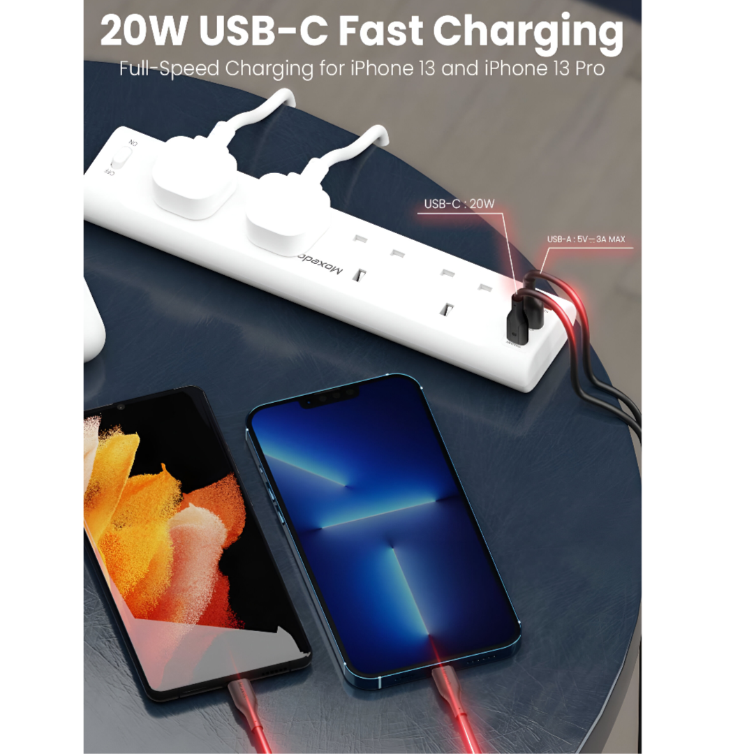 Moxedo Power Strip Surge Protector 4 Ac Outlet 3Usb