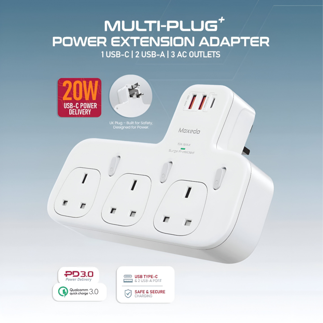 Moxedo Multi-Plug Power Extension Adapter