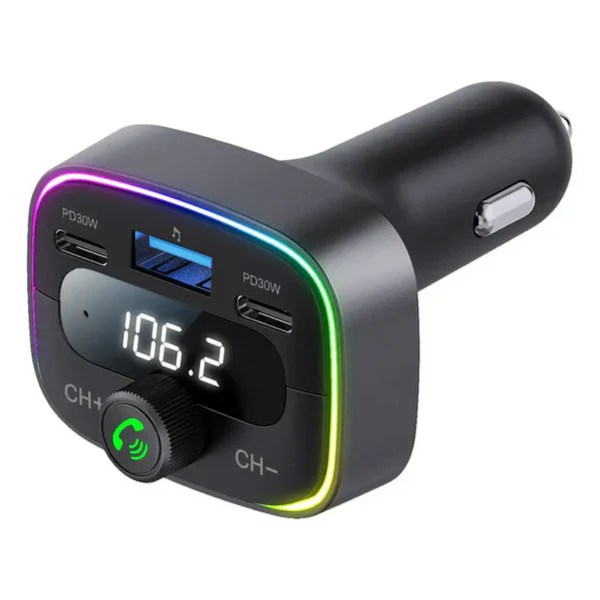 Porodo Dual Pd 30W Bluetooth Fm Transmitter With Usb Disk Reading