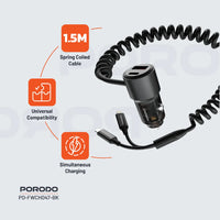 Porodo 95W Car Charger - Black