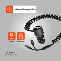 Porodo 95W Car Charger - Black