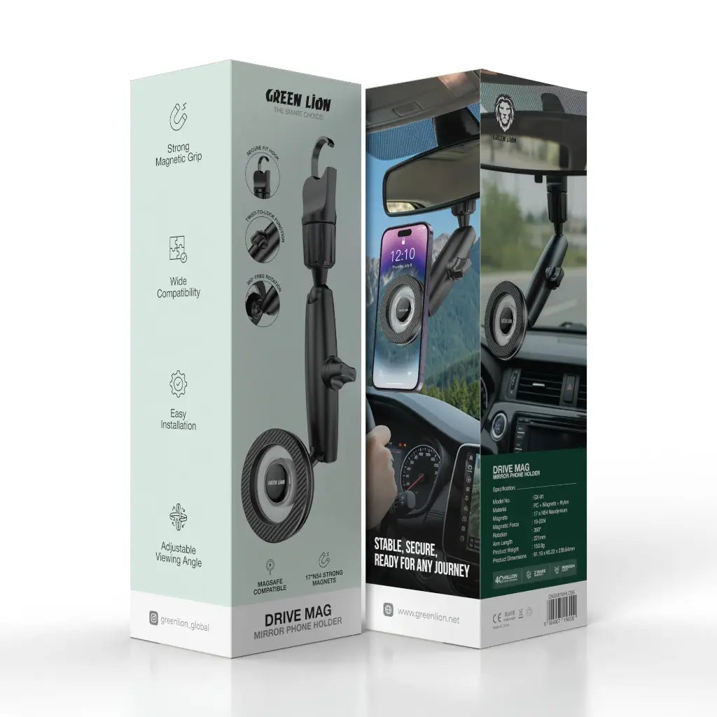 Green Lion Drive Mag - Mirror Phone Holder - Black
