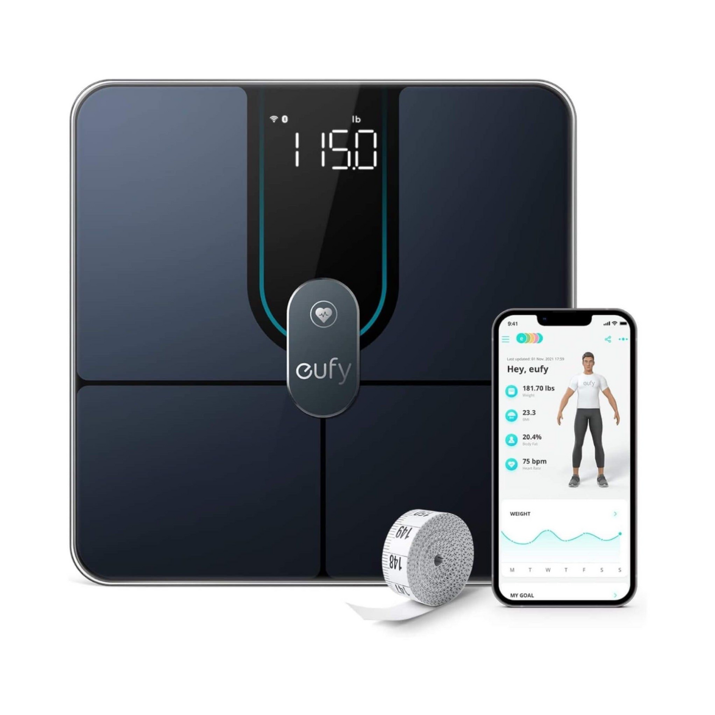 Eufy By Anker Smart Scale P2 Pro 180Kg-Black