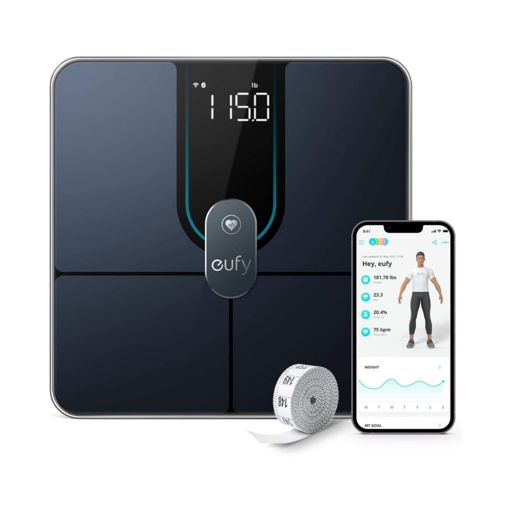 Eufy By Anker Smart Scale P2 Pro 180Kg-Black